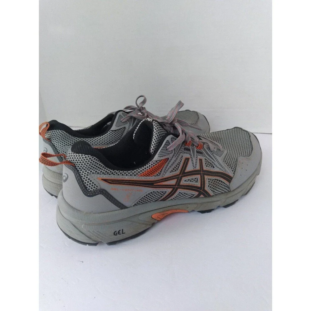 ASICS Gel-Venture Trail Running Shoes Athletic Sneakers Grey Orange‎ Mesh